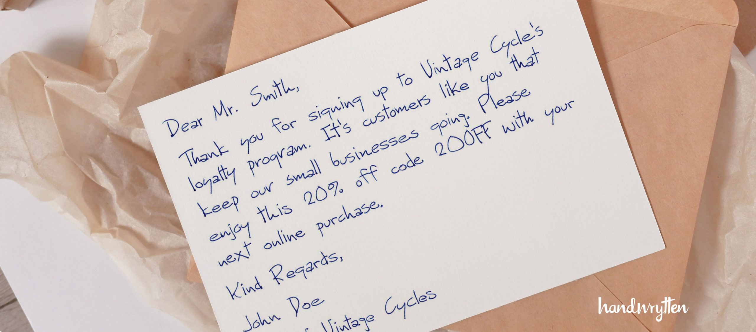 handwritten sales letter for business