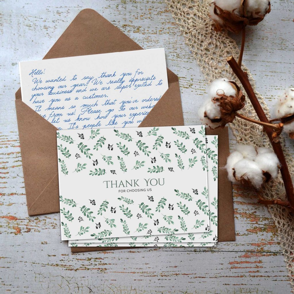 Thank You for Your Business Note - Handwrytten