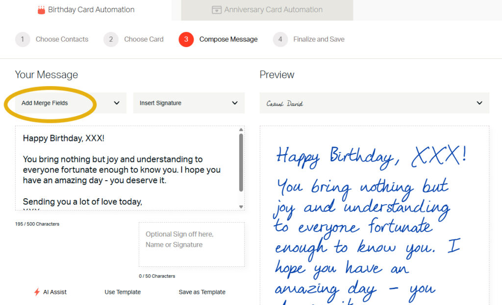 Birthday Card Automation