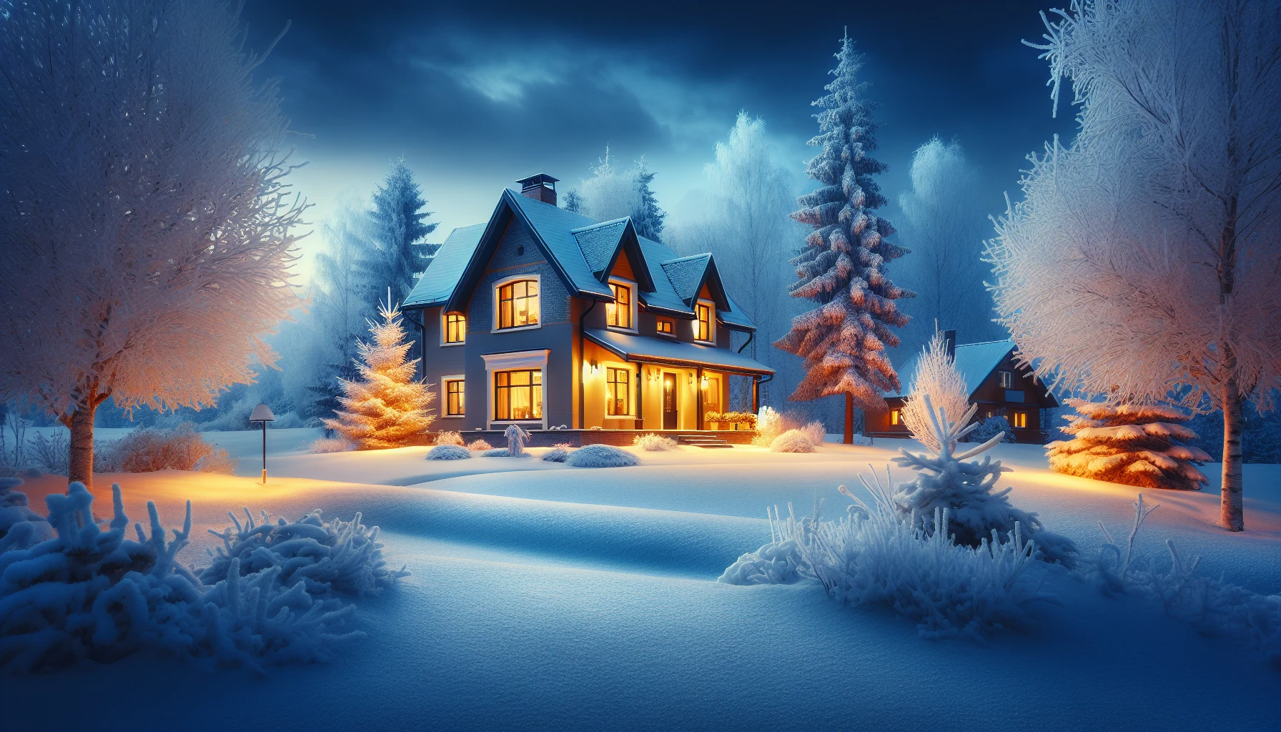 Festive winter scene for home buyers and sellers