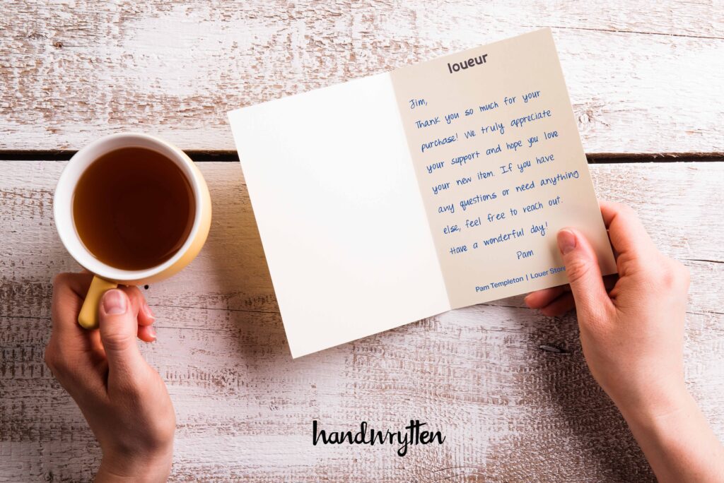 Handwrytten cards with actual handwritting