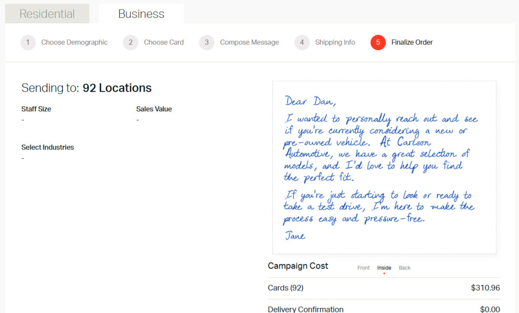 Handwrytten Business Prospecting