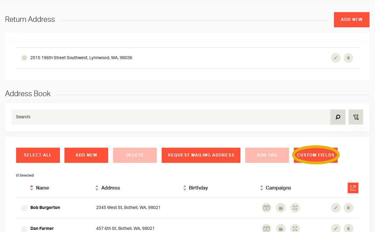 Handwrytten's Custom Data Fields