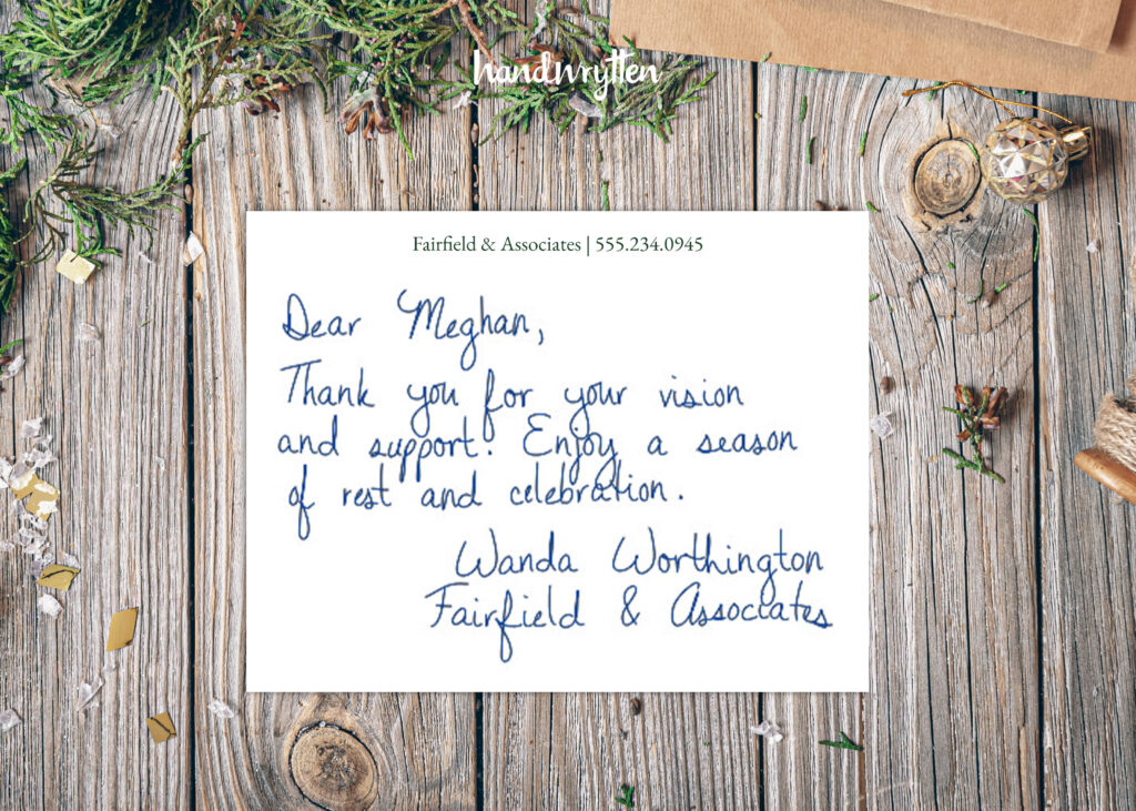 Handwrytten holiday cards