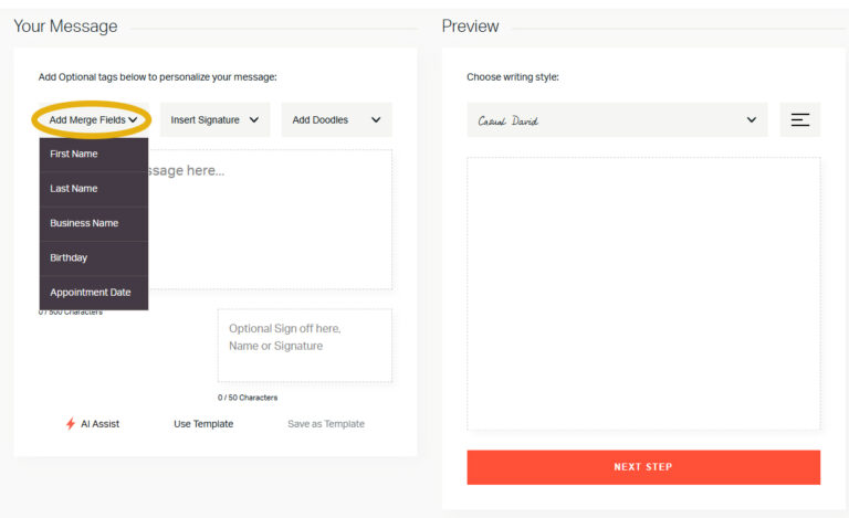 Handwrytten's Custom Data Fields