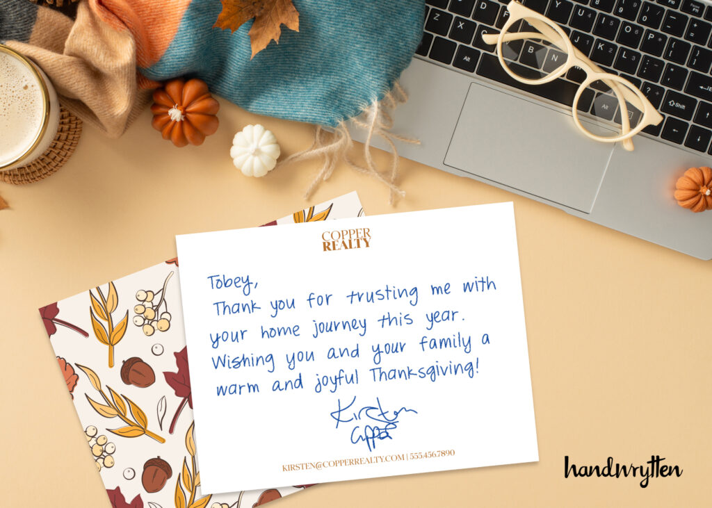 Handwrytten Thanksgiving card